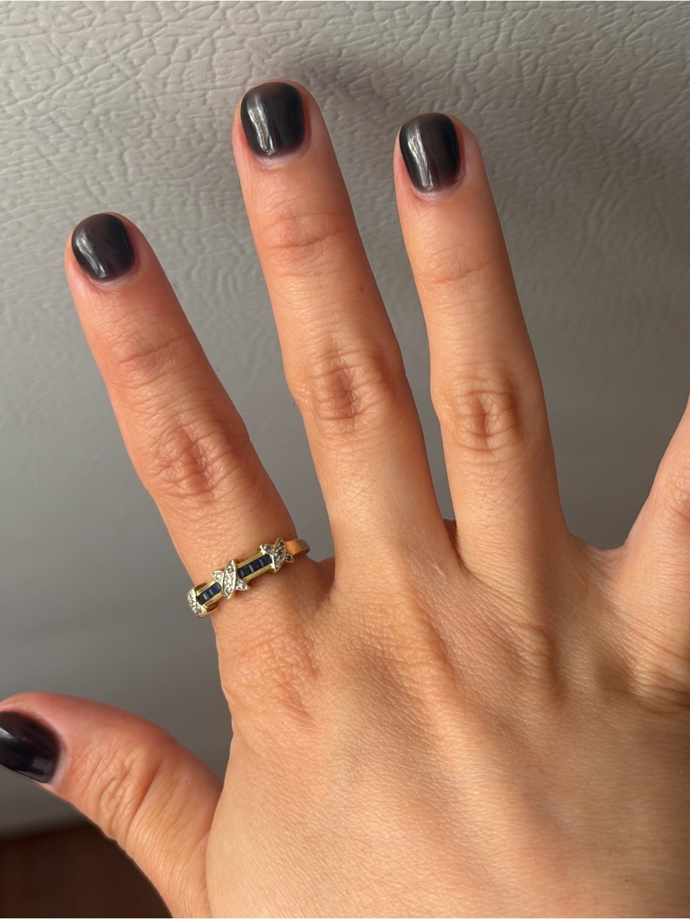 100 ways 9K ring sapphire & diamond channel set πππ€ - Picture 6 of 8